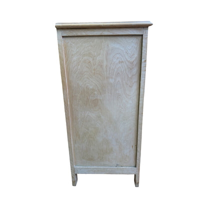 Vintage Whitewashed Tallboy - 5 Drawer Slim Chest of Drawers Storage 90cm High