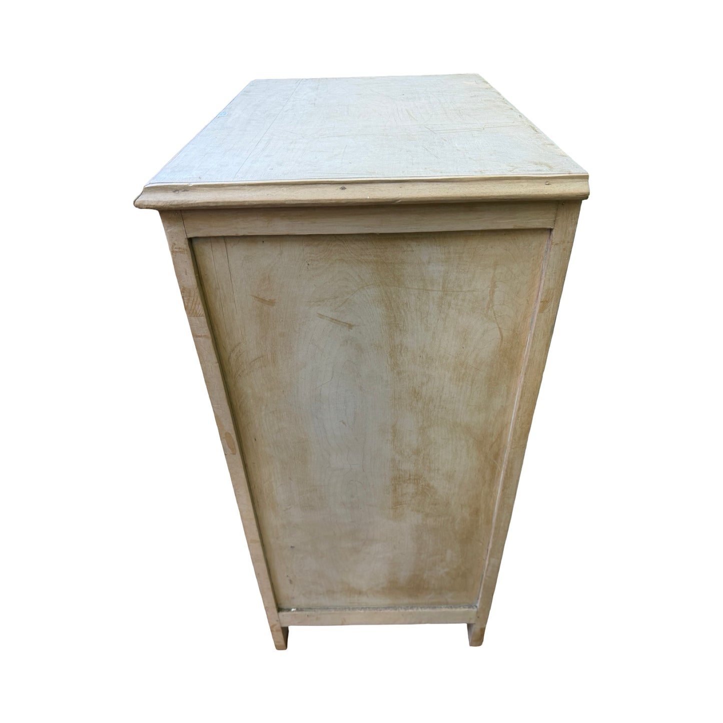 Vintage Whitewashed Tallboy - 5 Drawer Slim Chest of Drawers Storage 90cm High