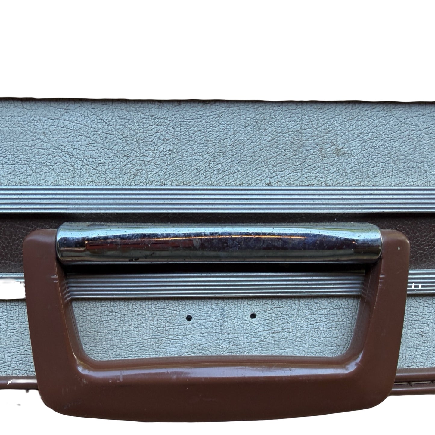 Vintage Two-Tone Hard Shell Suitcase - Retro Prop Luggage Display Case 61cm