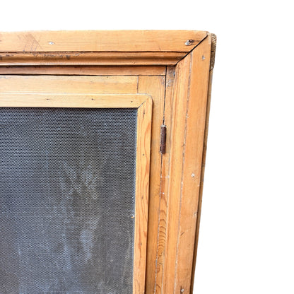 Antique Pine Meat Safe - Large Rustic Mesh Kitchen Larder Cupboard Pantry