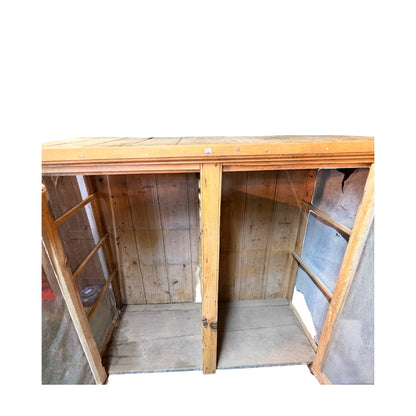Antique Pine Meat Safe - Large Rustic Mesh Kitchen Larder Cupboard Pantry