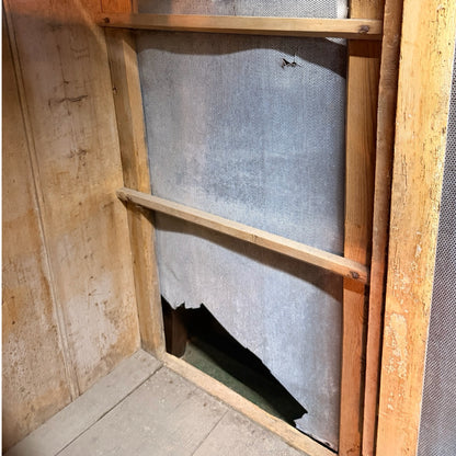 Antique Pine Meat Safe - Large Rustic Mesh Kitchen Larder Cupboard Pantry