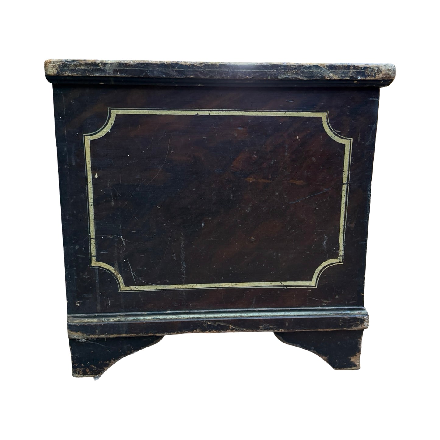 Vintage Hand Painted Folk Art Blanket Chest - Large Floral Pine Trunk Box 105cm