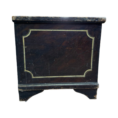 Vintage Hand Painted Folk Art Blanket Chest - Large Floral Pine Trunk Box 105cm