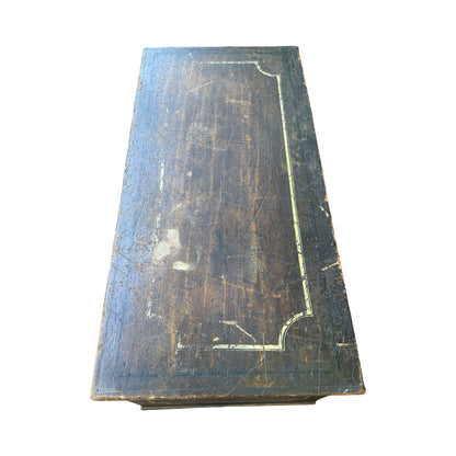 Vintage Hand Painted Folk Art Blanket Chest - Large Floral Pine Trunk Box 105cm