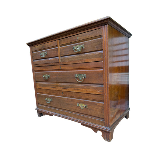 Antique Victorian Mahogany Chest of Drawers - 2 over 2 Dresser Storage