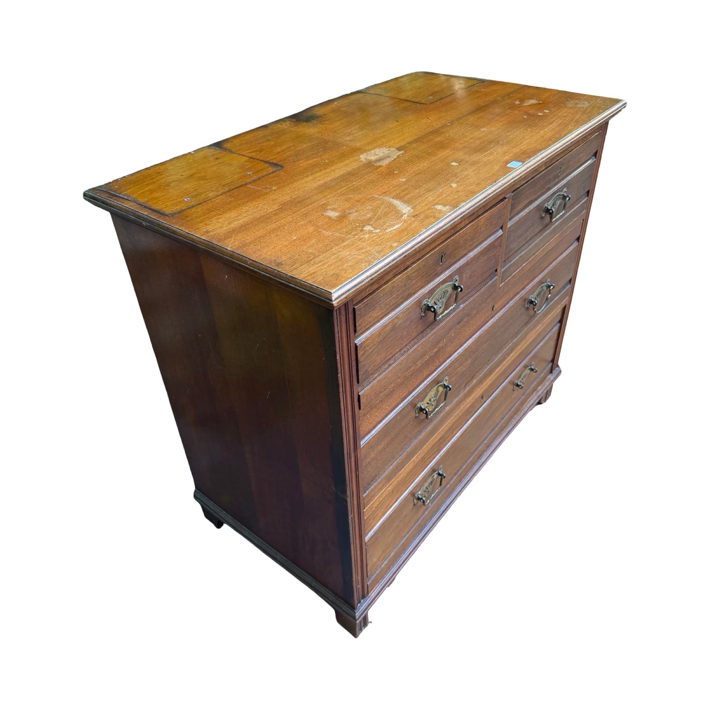 Antique Victorian Mahogany Chest of Drawers - 2 over 2 Dresser Storage