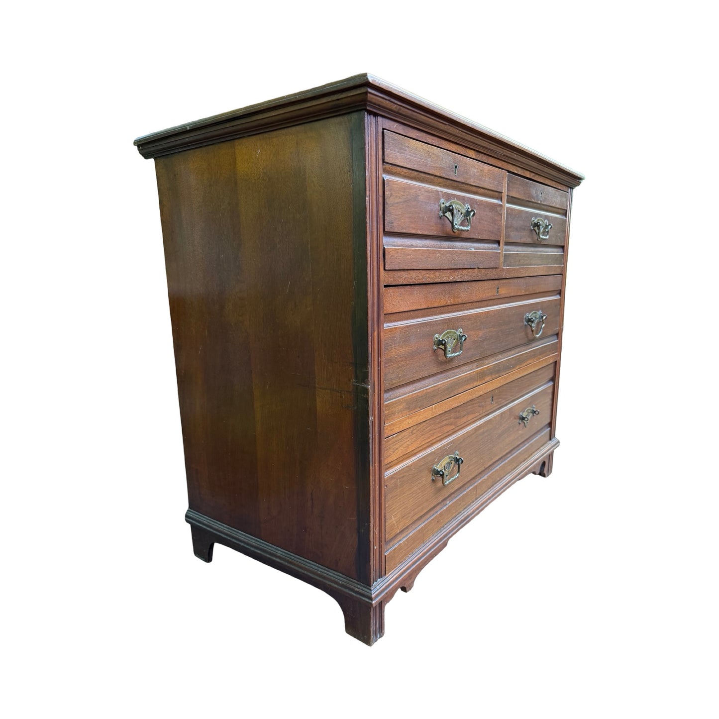 Antique Victorian Mahogany Chest of Drawers - 2 over 2 Dresser Storage