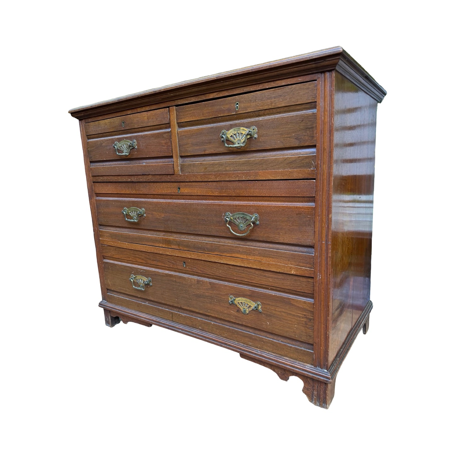 Antique Victorian Mahogany Chest of Drawers - 2 over 2 Dresser Storage