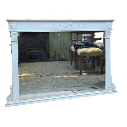 Antique Victorian Overmantle Mirror - Distressed Shabby Chic Project Wall Mirror