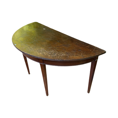 Antique Georgian Demi-Lune Mahogany Console Table - Large Half Moon Side Table