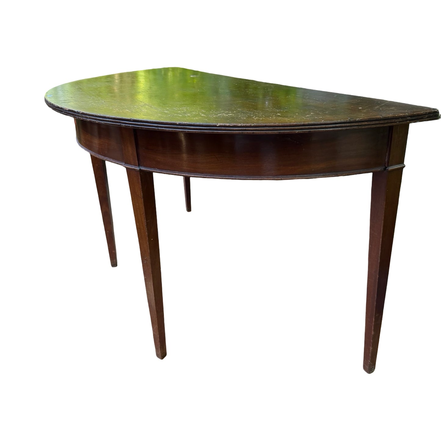 Antique Georgian Demi-Lune Mahogany Console Table - Large Half Moon Side Table