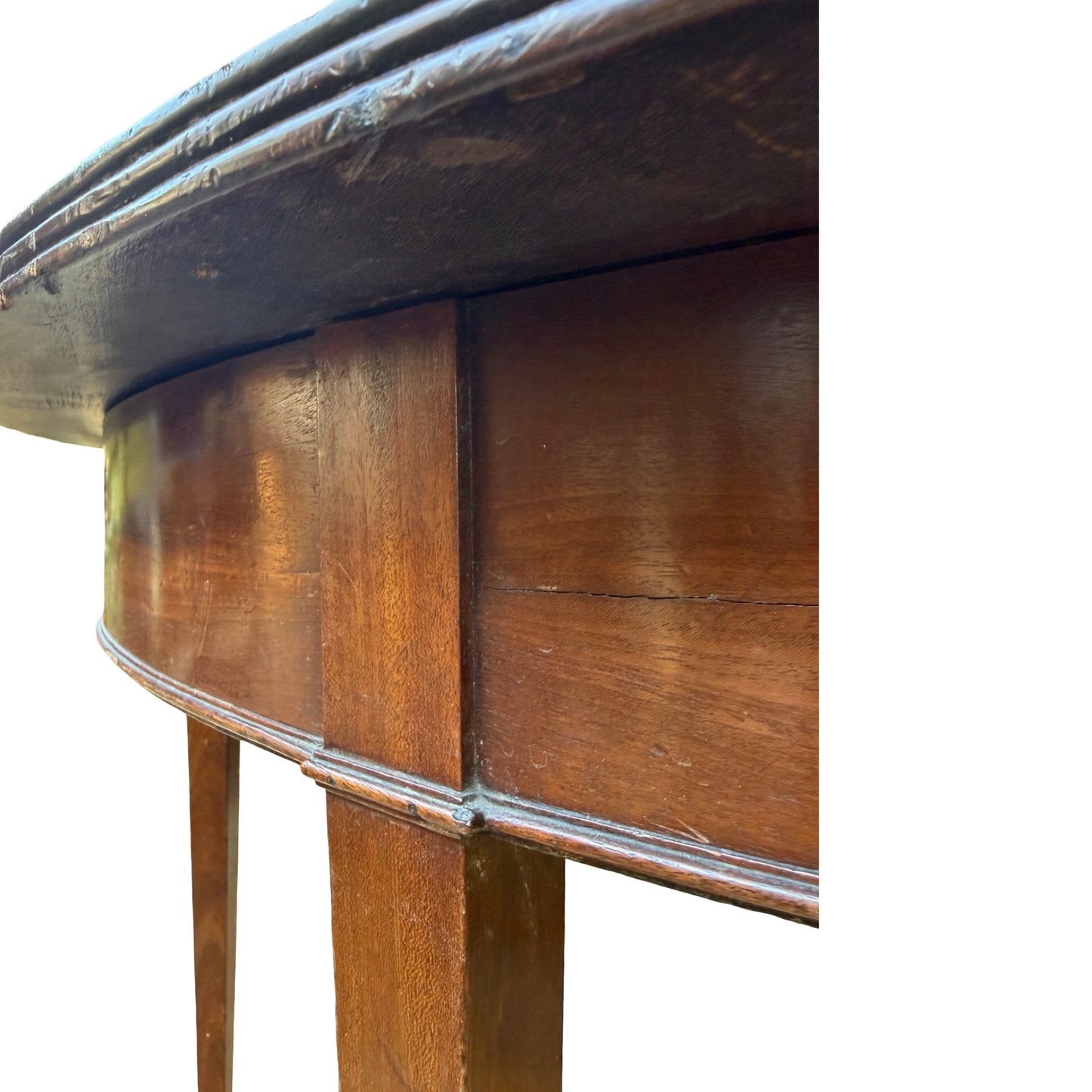 Antique Georgian Demi-Lune Mahogany Console Table - Large Half Moon Side Table