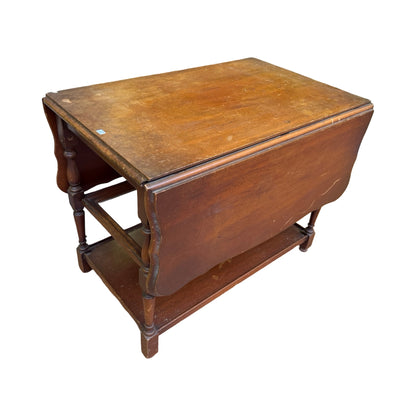 Vintage Imperial Grand Rapids Mahogany Drop Leaf Table with Glass Service Tray