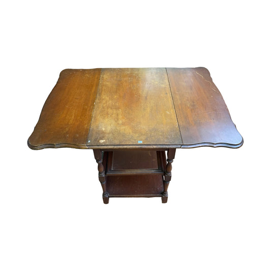 Vintage Imperial Grand Rapids Mahogany Drop Leaf Table with Glass Service Tray