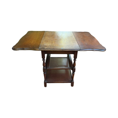 Vintage Imperial Grand Rapids Mahogany Drop Leaf Table with Glass Service Tray