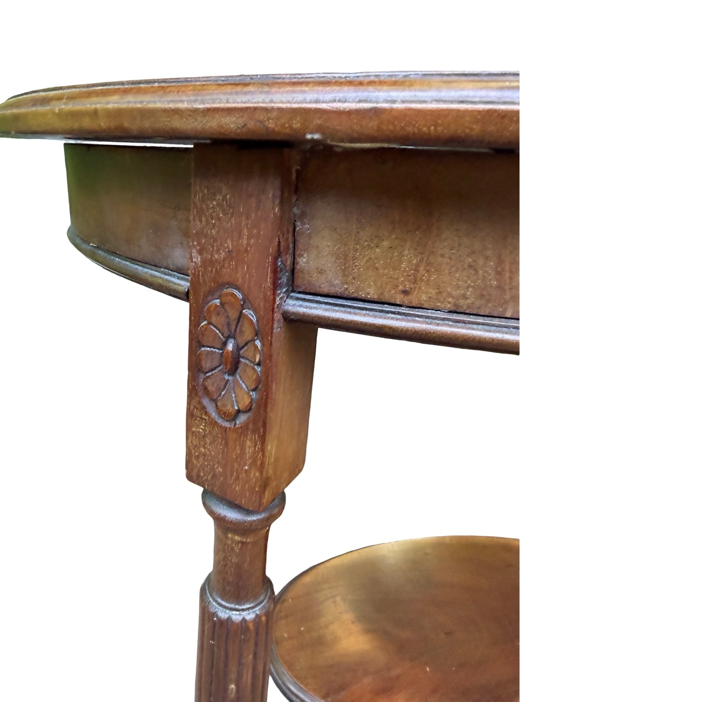 Antique Edwardian Mahogany Lamp Table - 2 Tier Oval Side Table Project