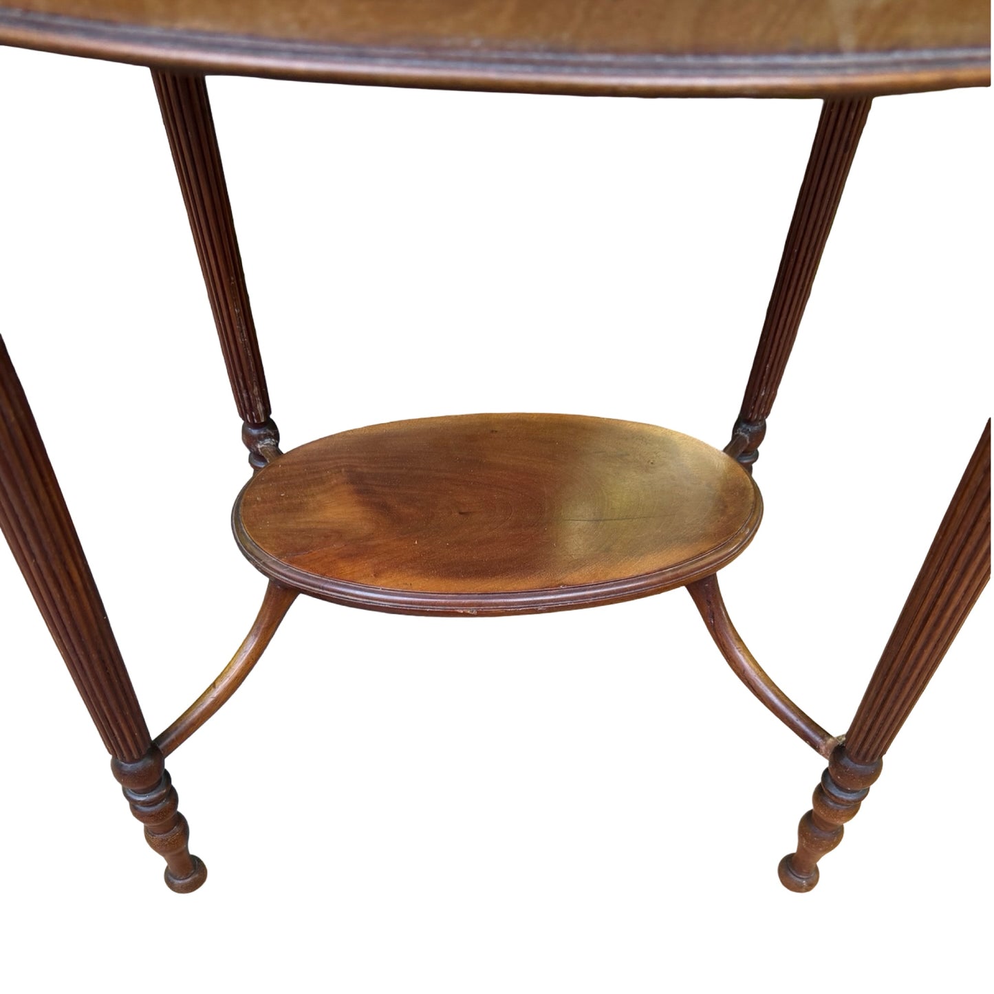Antique Edwardian Mahogany Lamp Table - 2 Tier Oval Side Table Project