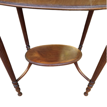 Antique Edwardian Mahogany Lamp Table - 2 Tier Oval Side Table Project