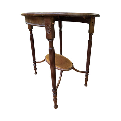 Antique Edwardian Mahogany Lamp Table - 2 Tier Oval Side Table Project