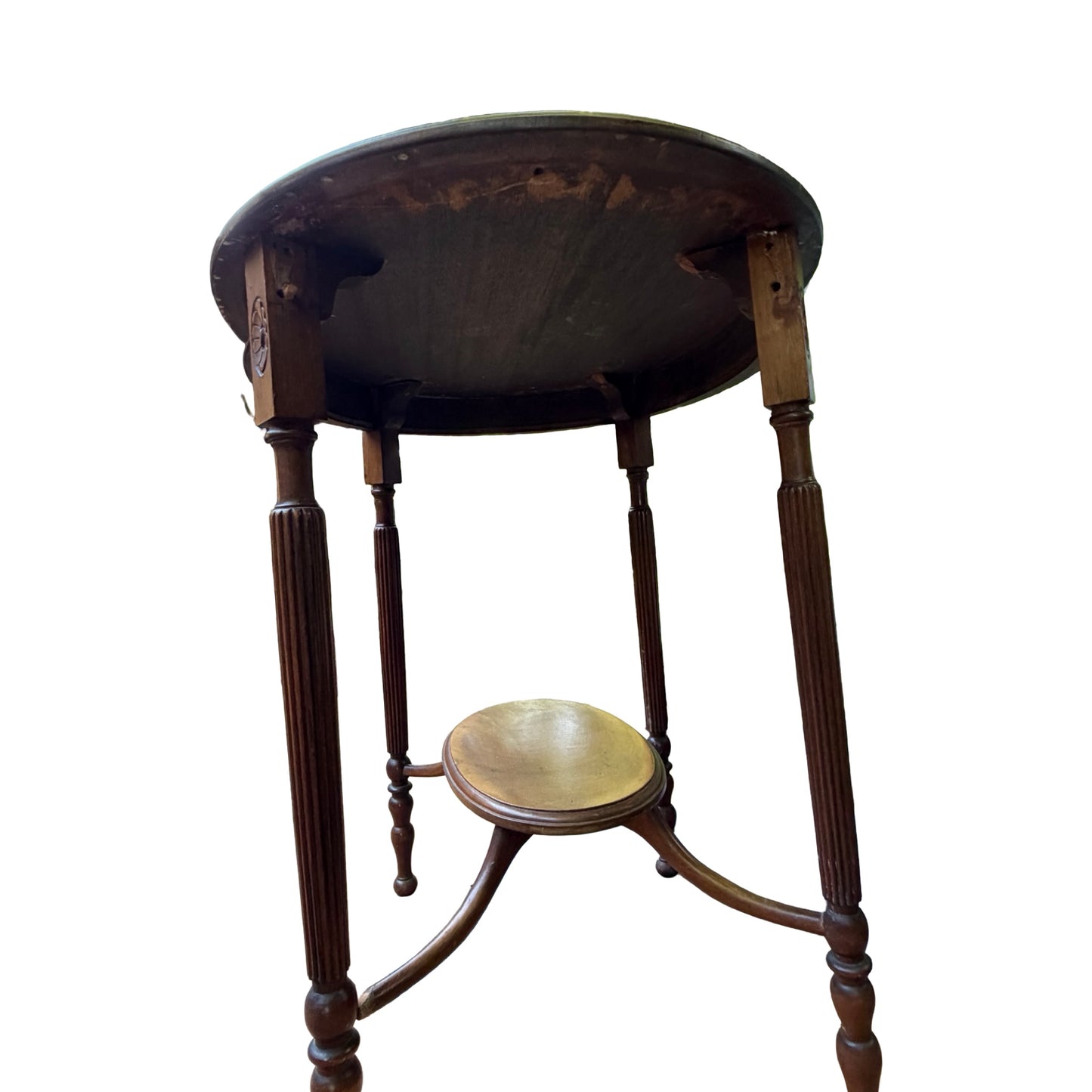 Antique Edwardian Mahogany Lamp Table - 2 Tier Oval Side Table Project