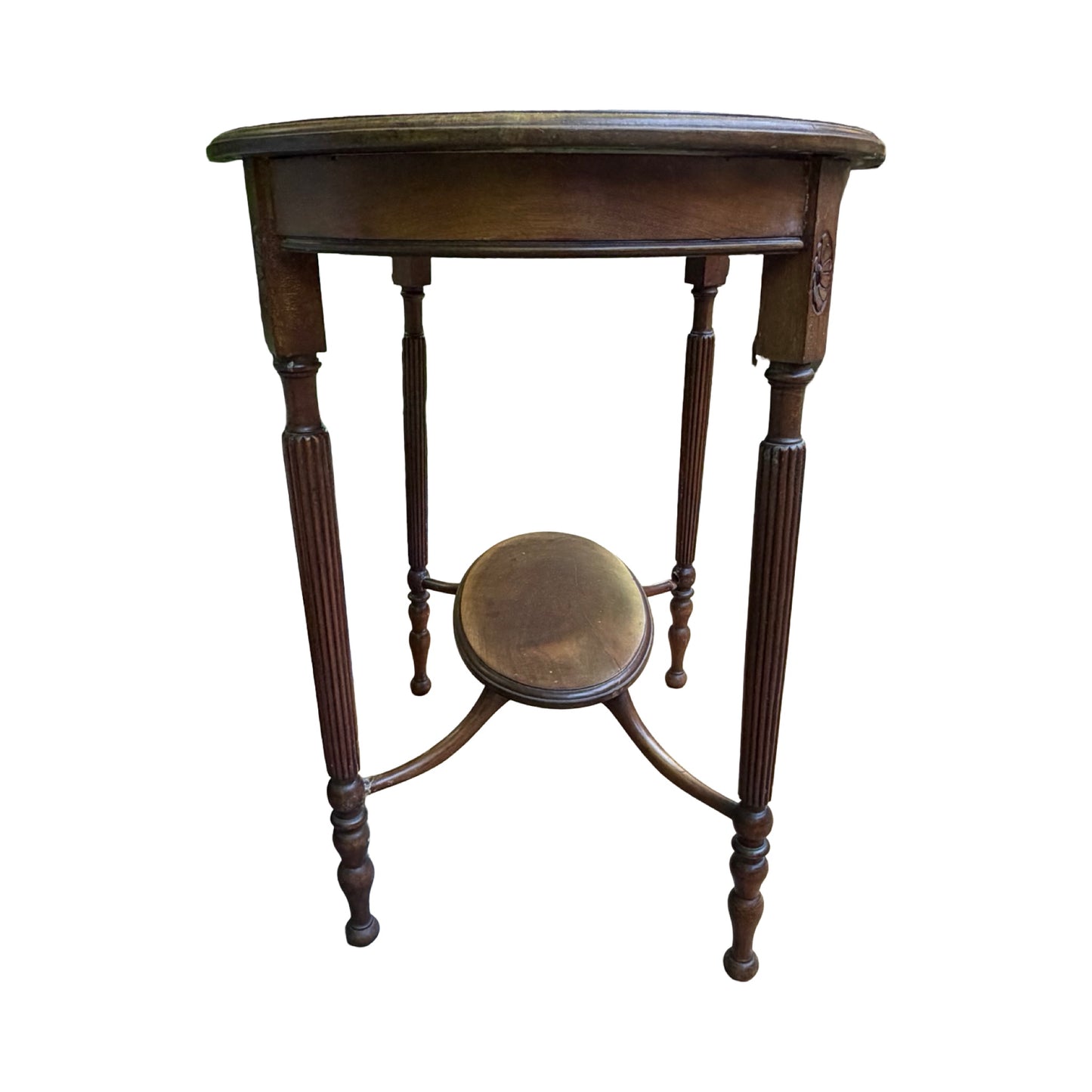 Antique Edwardian Mahogany Lamp Table - 2 Tier Oval Side Table Project