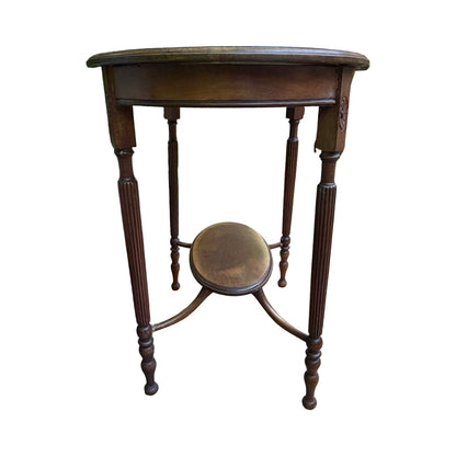 Antique Edwardian Mahogany Lamp Table - 2 Tier Oval Side Table Project