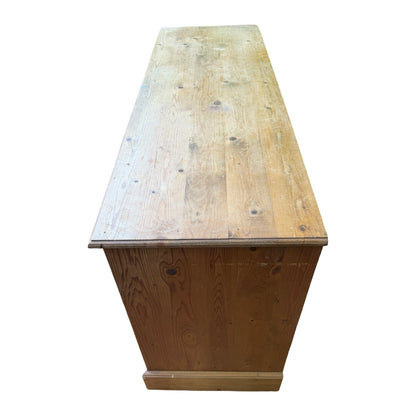 Large Vintage Pine Pedestal Desk - 8 Drawer Twin Pedestal Dressing Table 138cm