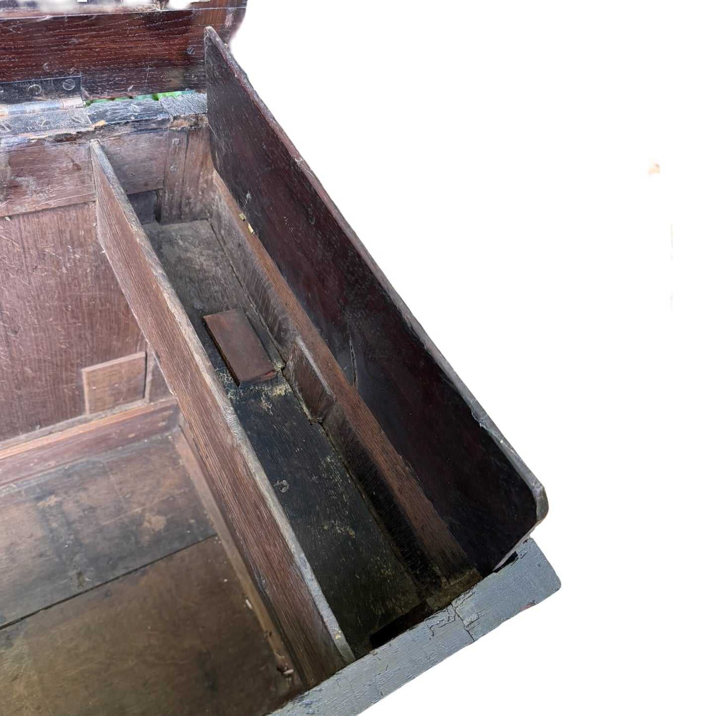 Antique 18th Century Style Carved Oak Coffer - Large Inlaid Blanket Chest 122cm