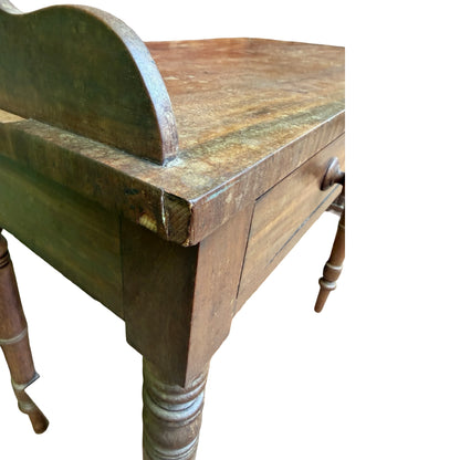 Antique Victorian Mahogany Washstand - Gallery Back Console Table Desk 91cm