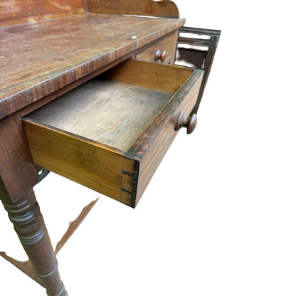 Antique Victorian Mahogany Washstand - Gallery Back Console Table Desk 91cm
