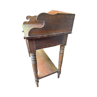 Antique Victorian Mahogany Washstand - Gallery Back Console Table Desk 91cm