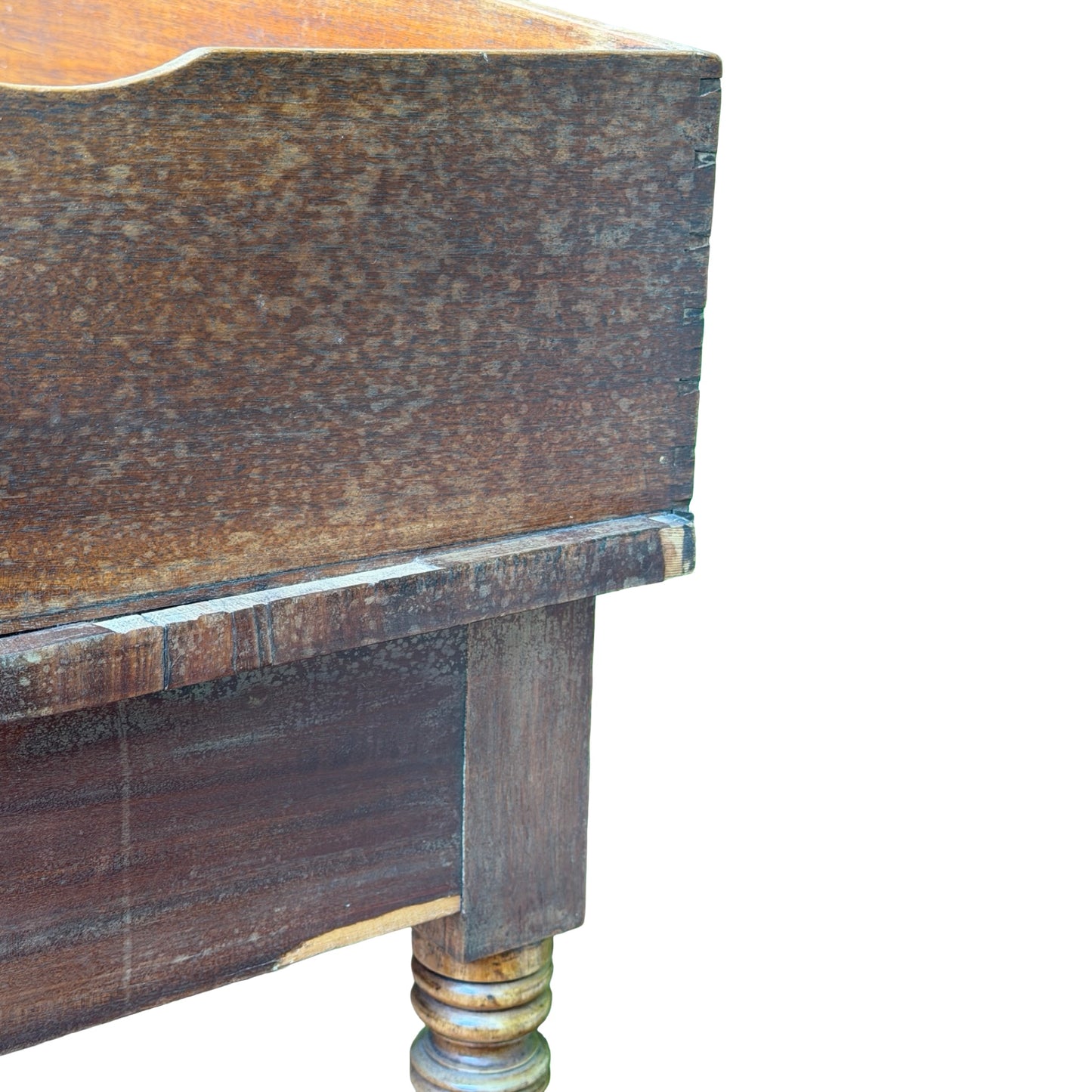 Antique Victorian Mahogany Washstand - Gallery Back Console Table Desk 91cm