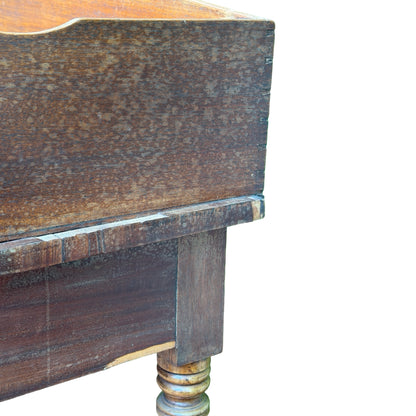 Antique Victorian Mahogany Washstand - Gallery Back Console Table Desk 91cm