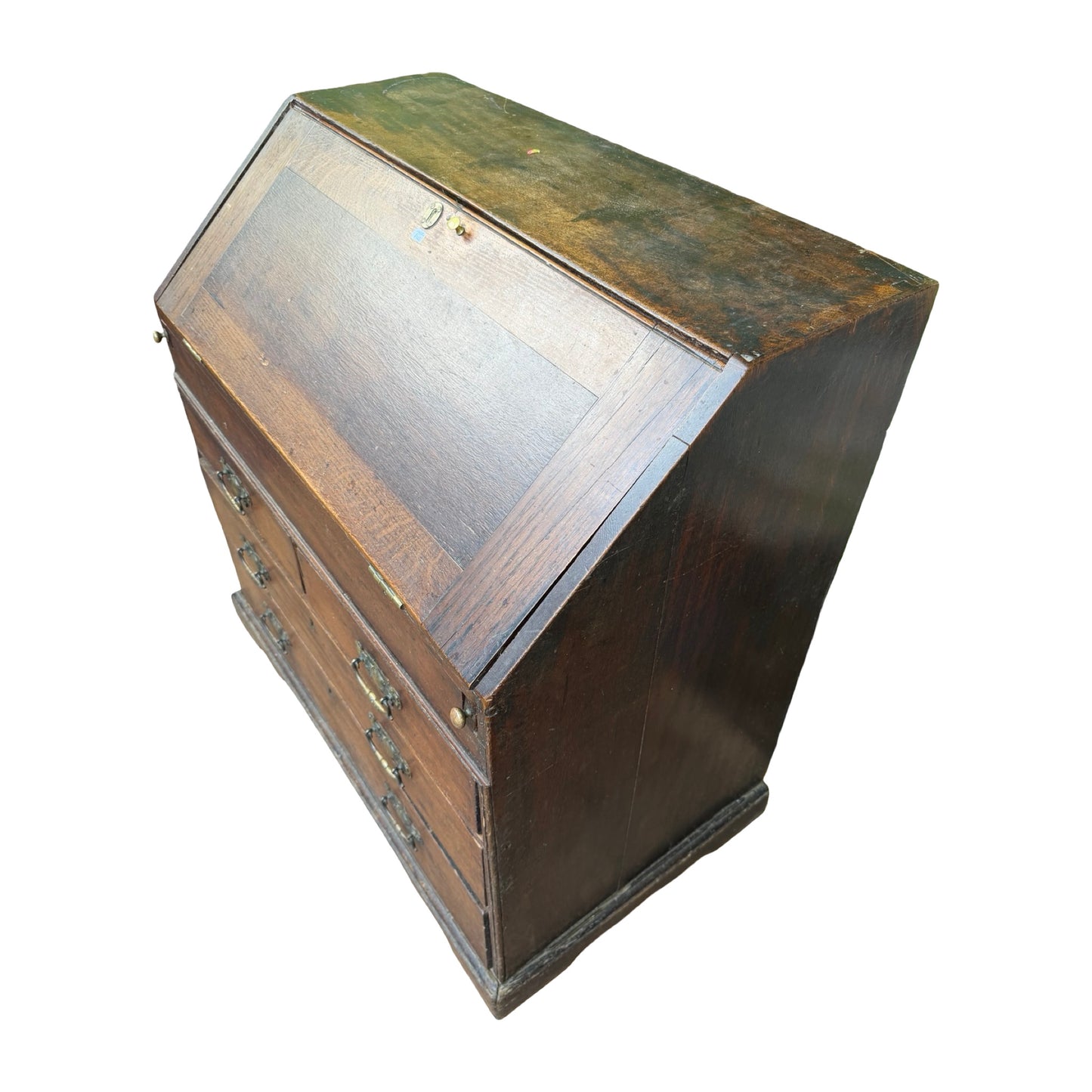 Antique Georgian Oak Writing Bureau - Slant Front Desk with Secret Compartment