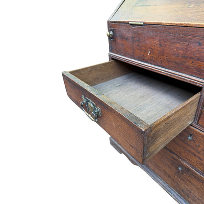 Antique Georgian Oak Writing Bureau - Slant Front Desk with Secret Compartment
