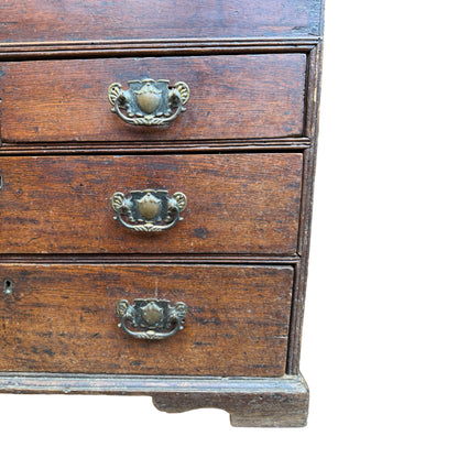 Antique Georgian Oak Writing Bureau - Slant Front Desk with Secret Compartment