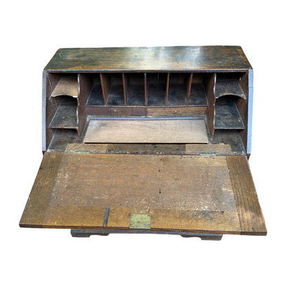 Antique Georgian Oak Writing Bureau - Slant Front Desk with Secret Compartment