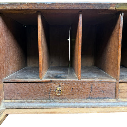 Antique Georgian Oak Writing Bureau - Slant Front Desk with Secret Compartment