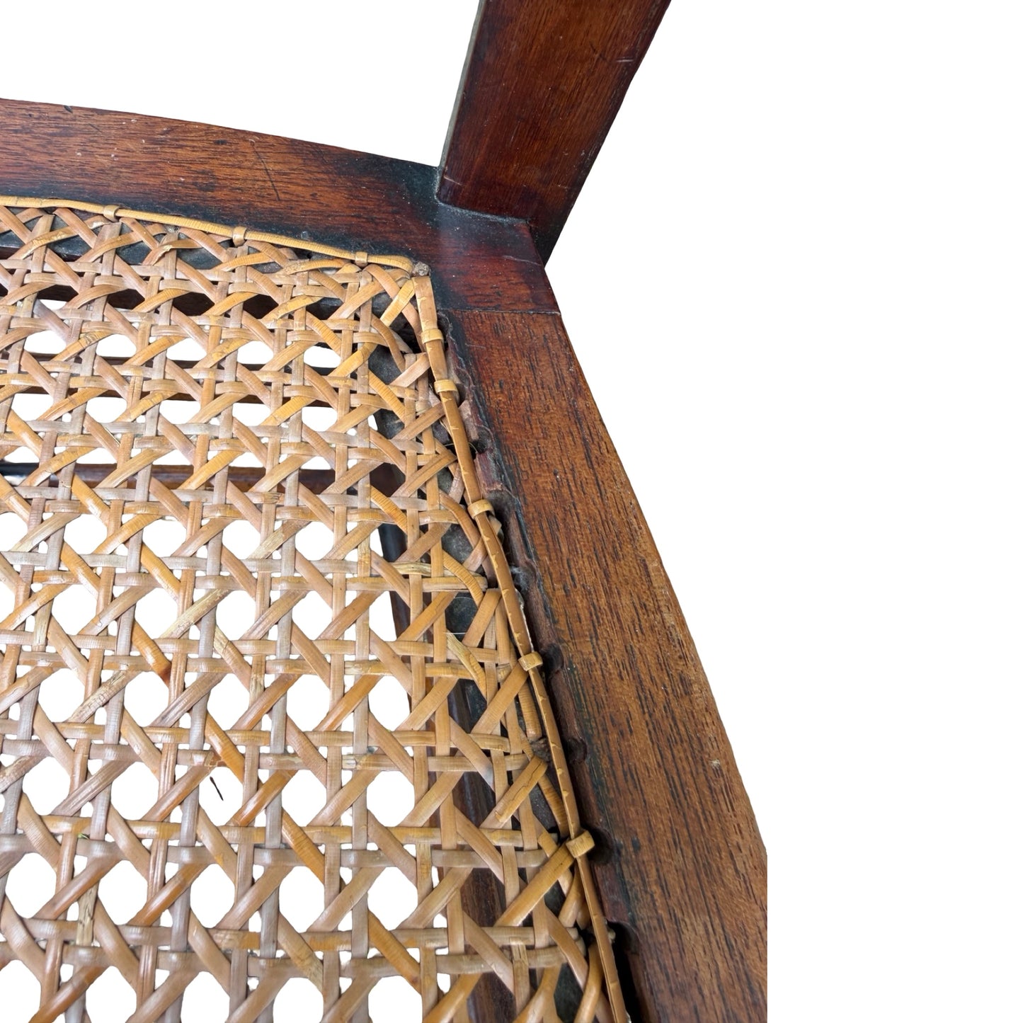 Antique Victorian Walnut Side Chair - Ornate Cane Seat Bedroom Occasional Chair