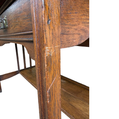 Antique Edwardian Oak Roll Top Desk - Small Tambour Front Writing Bureau 100cm