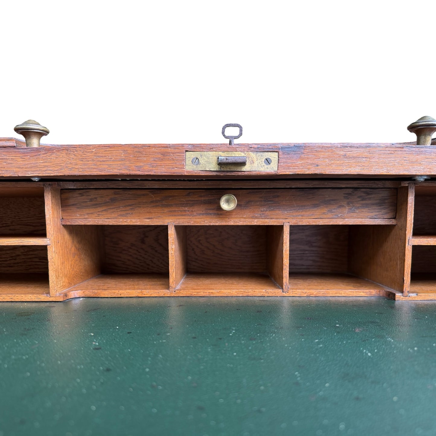 Antique Edwardian Oak Roll Top Desk - Small Tambour Front Writing Bureau 100cm