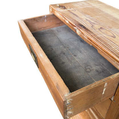 Antique Victorian Pine Collector's Chest - 6 Drawer Apothecary Campaign Unit 84cm
