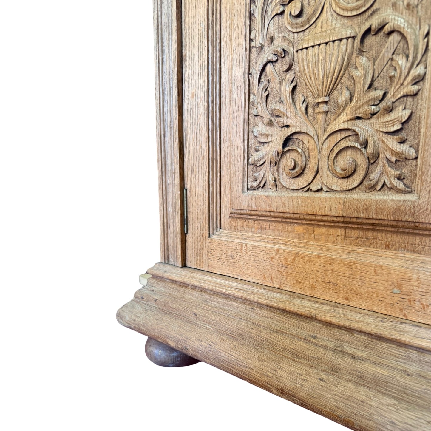 Antique Victorian Carved Oak Sideboard - Large 156cm Buffet Dresser Storage Unit