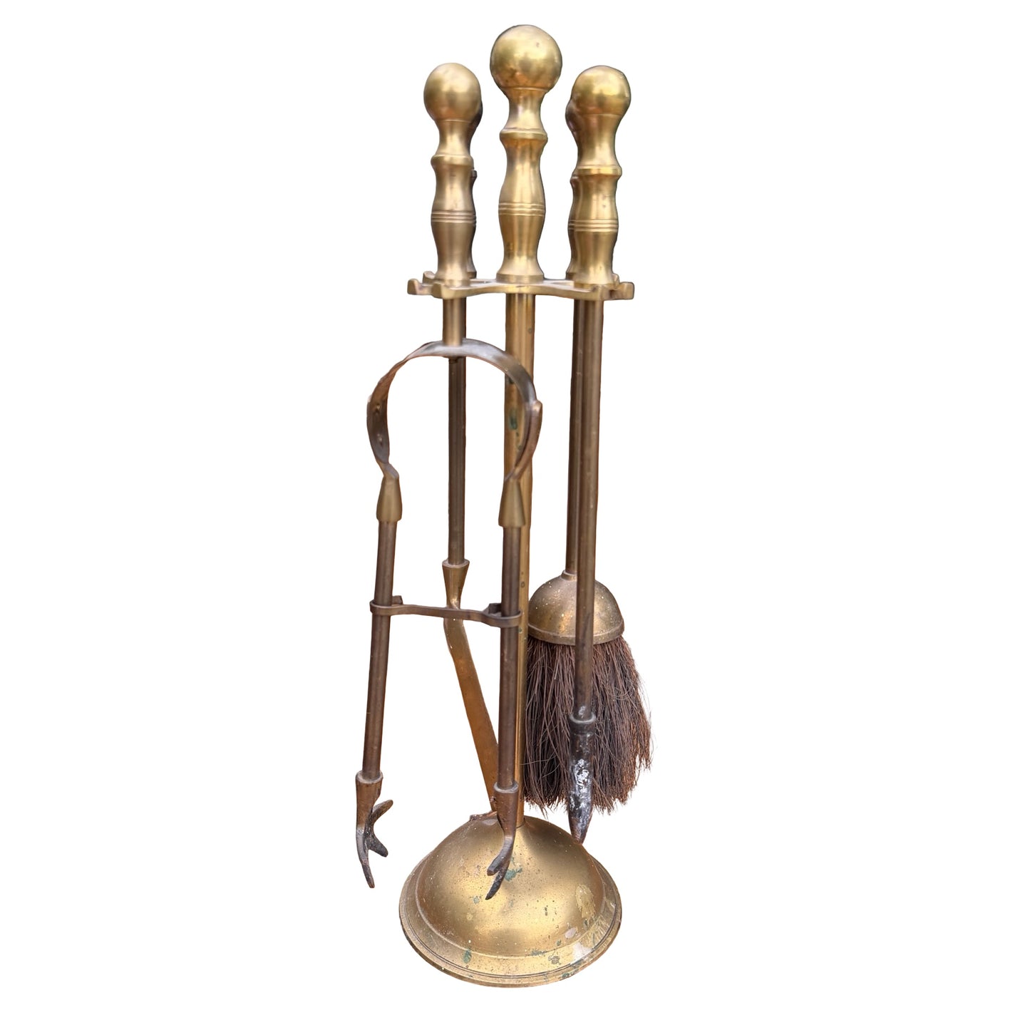 Modern Brass Fireplace Companion Set - 3 Piece Tool Kit 41cm