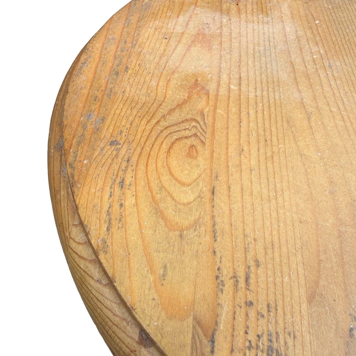 Contemporary Waxed Pine Side Table - Round Tripod Pedestal Wine Table