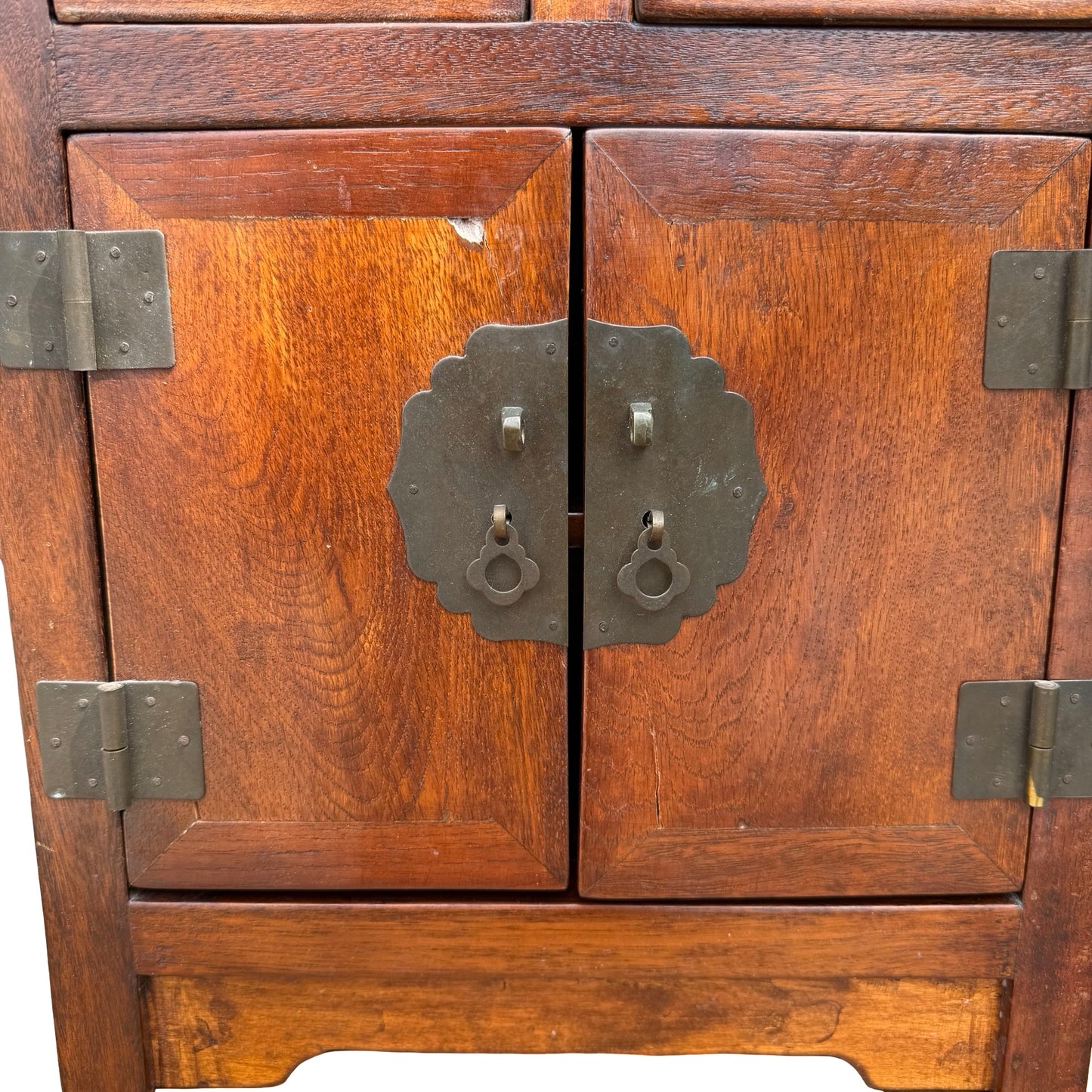 Small Vintage Oriental Altar Cabinet - Carved Tabletop Sideboard Cupboard 50cm