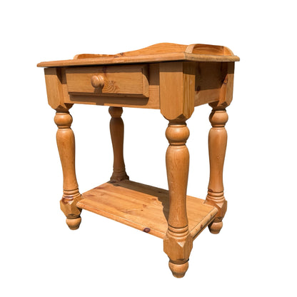 Contemporary Pine Side Table - Gallery Top Console Washstand Style Hall Table