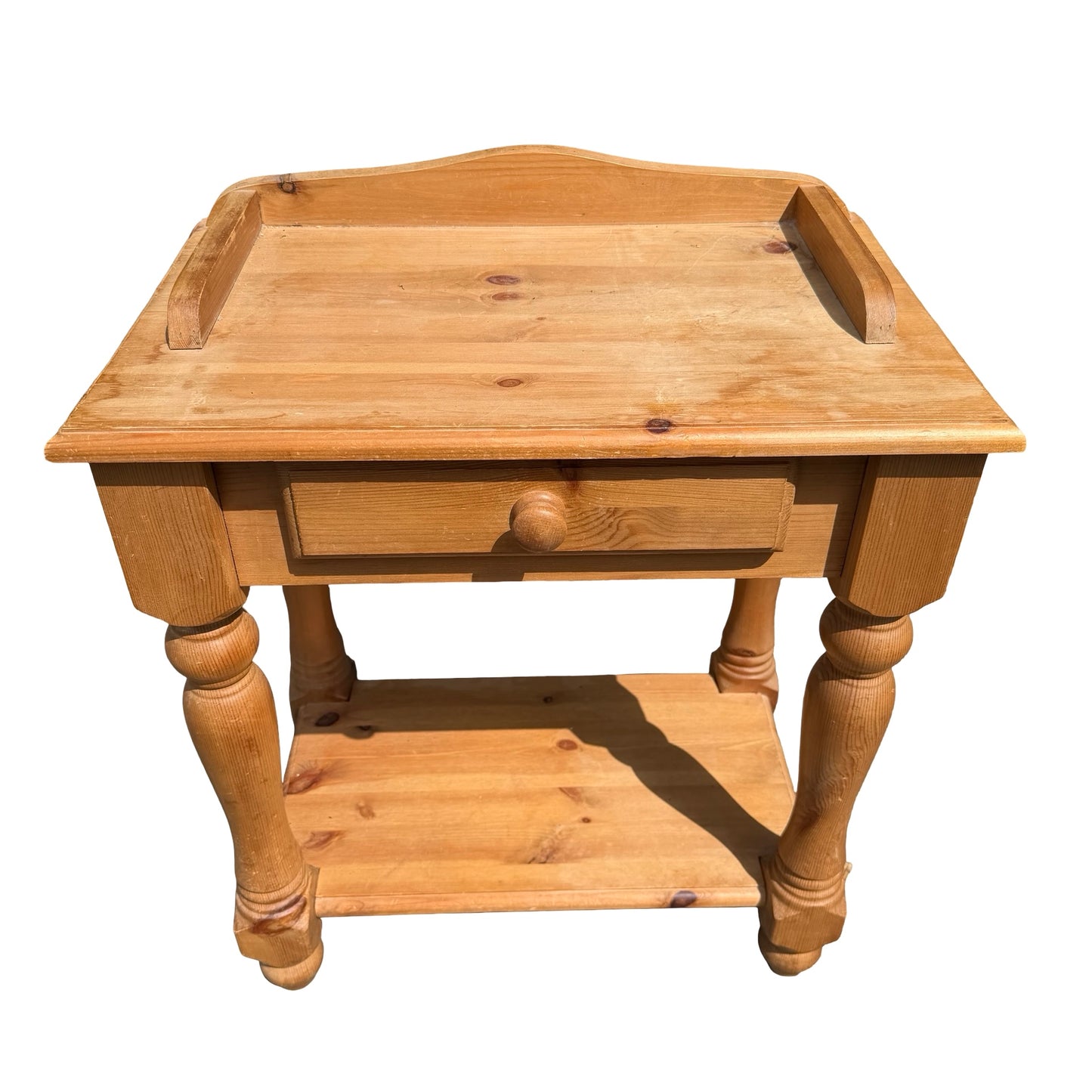 Contemporary Pine Side Table - Gallery Top Console Washstand Style Hall Table