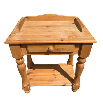 Contemporary Pine Side Table - Gallery Top Console Washstand Style Hall Table